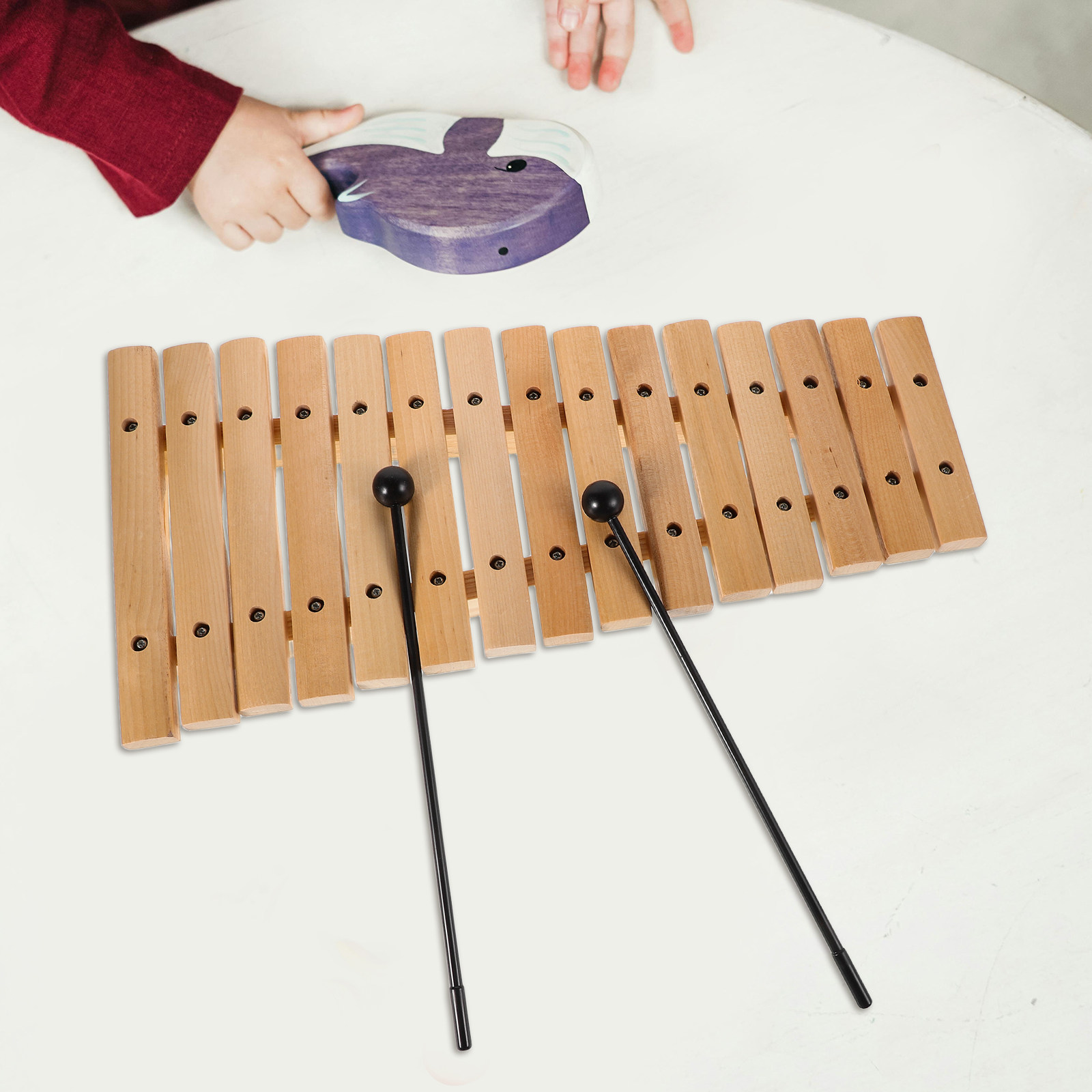 Musical Instrument Xylophone - 15-Note Wooden Xylophone Montessori Educational Musical