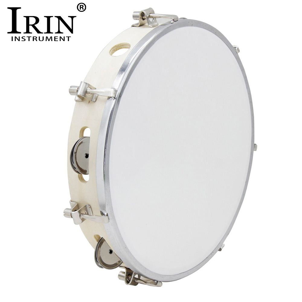 Musical Instrument Tambourine - IRIN 10 Inch Tambourine Adjustable Wooden