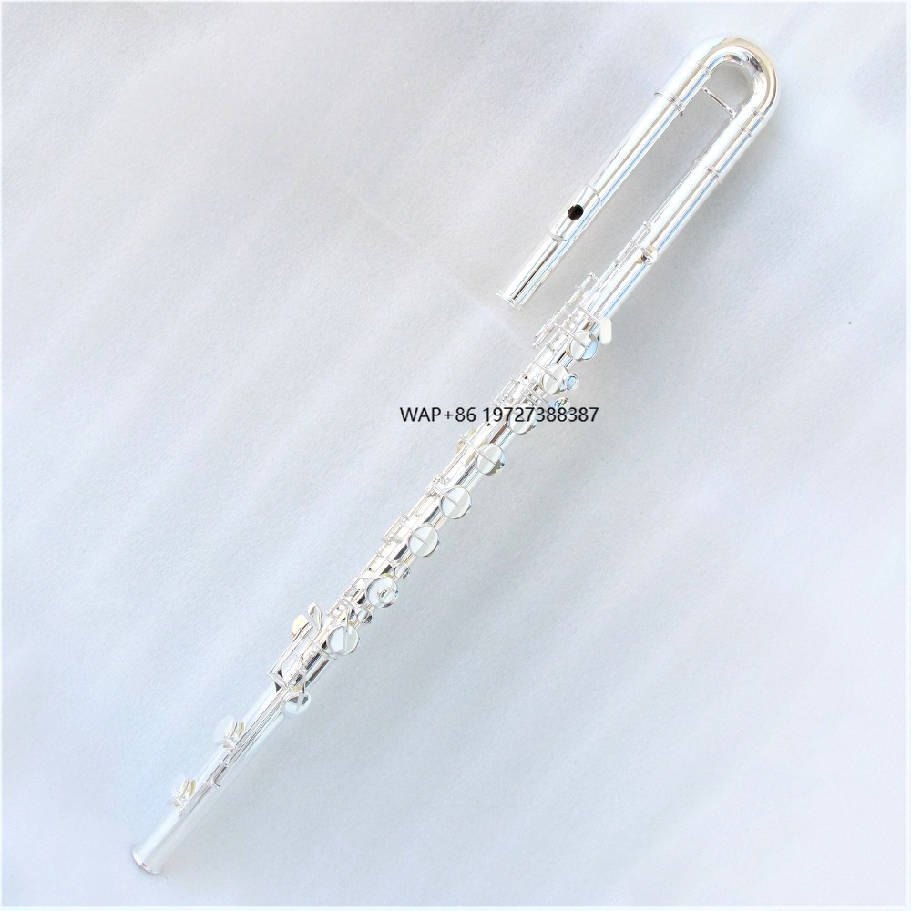 Musical Instrument Flute - High-End Professional Silver-Plated Bass Flute Closed