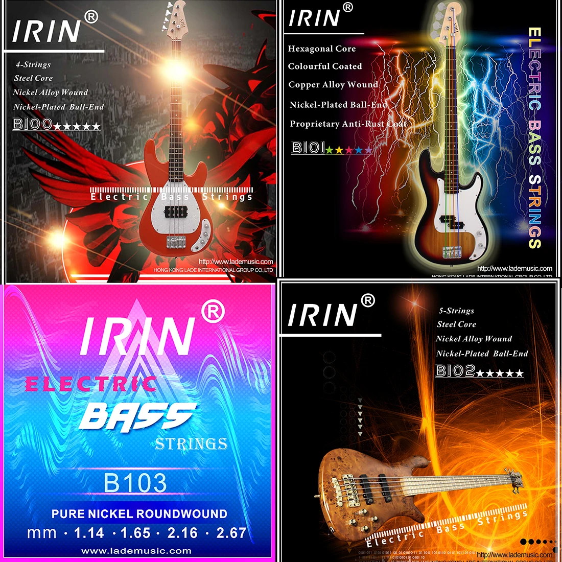 Musical Instrument With Strings - IRIN Electric Bass Strings Professional Stringed
