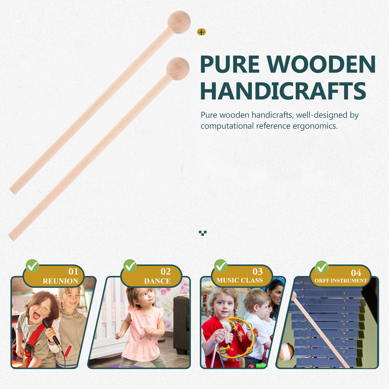 6Pcs Hardwood Music Mallets Pe - Musical Instrument Xylophone บทวิจารณ์และราคา