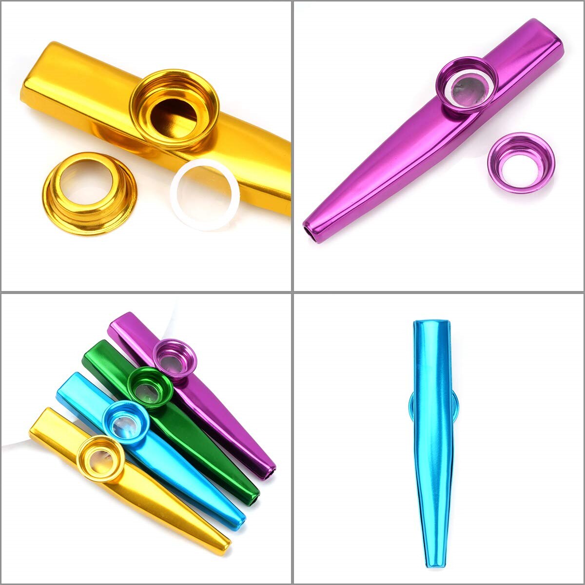 Kazoo Silver Aluminum Alloy wi - Musical Instrument Flute บทวิจารณ์และราคา
