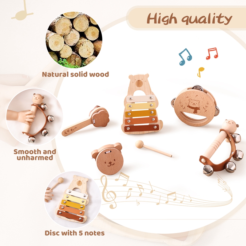 5pc Set Montessori Toys Baby M - Musical Instrument Xylophone บทวิจารณ์และราคา