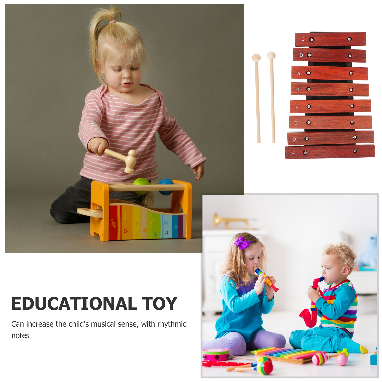 8 Note Wooden Xylophone for Be - Musical Instrument Xylophone บทวิจารณ์และราคา