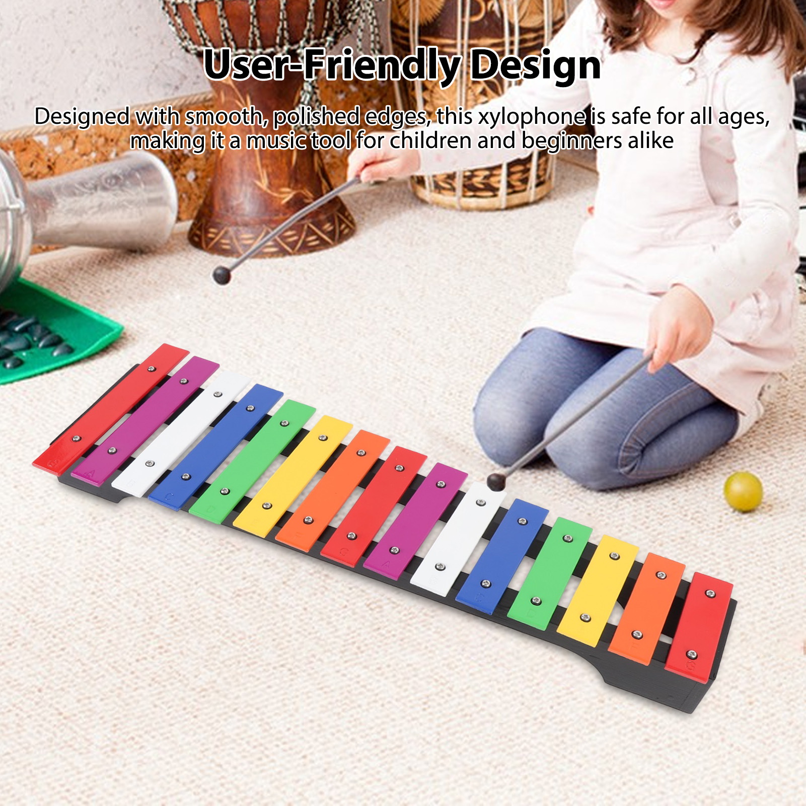15 Notes Wooden Xylophone with - Musical Instrument Xylophone บทวิจารณ์และราคา