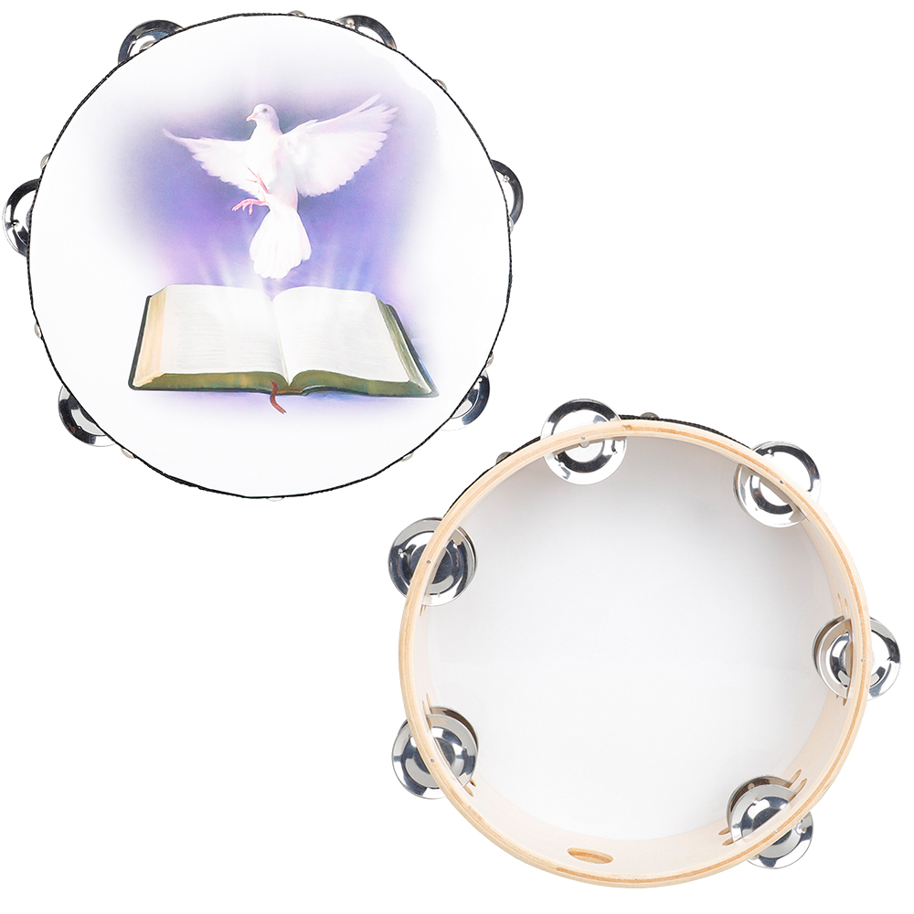 8 Inches Tambourine Peace Pige - Musical Instrument Tambourine บทวิจารณ์และราคา