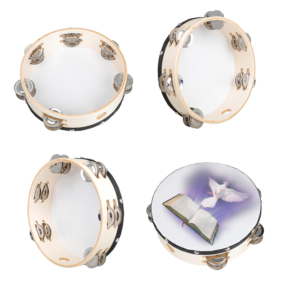 8 Inches Tambourine Peace Pige - Musical Instrument Tambourine บทวิจารณ์และราคา