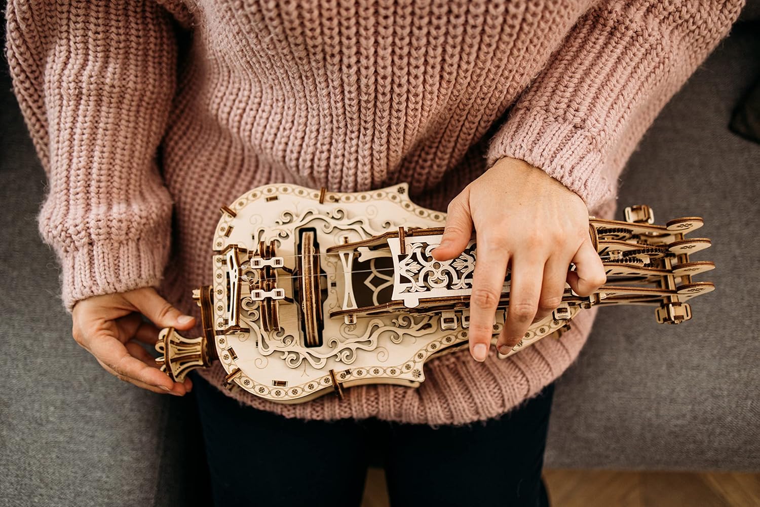 Lyra da Vinci 3D Wooden Puzzle - Musical Instrument Hurdy Gurdy บทวิจารณ์และราคา
