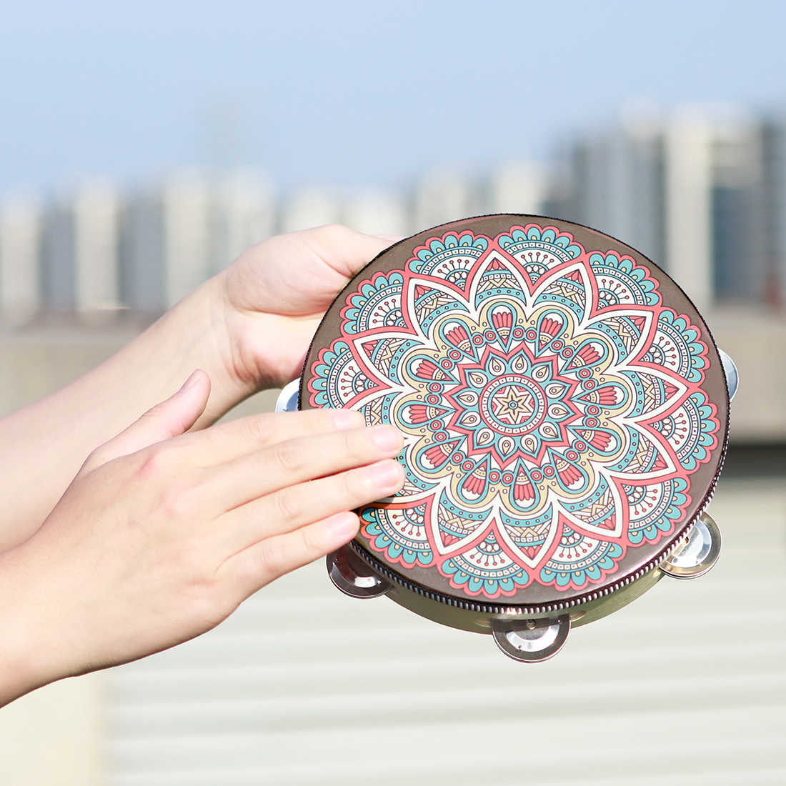 IRIN 8Inch Single Row Ancient  - Musical Instrument Tambourine บทวิจารณ์และราคา