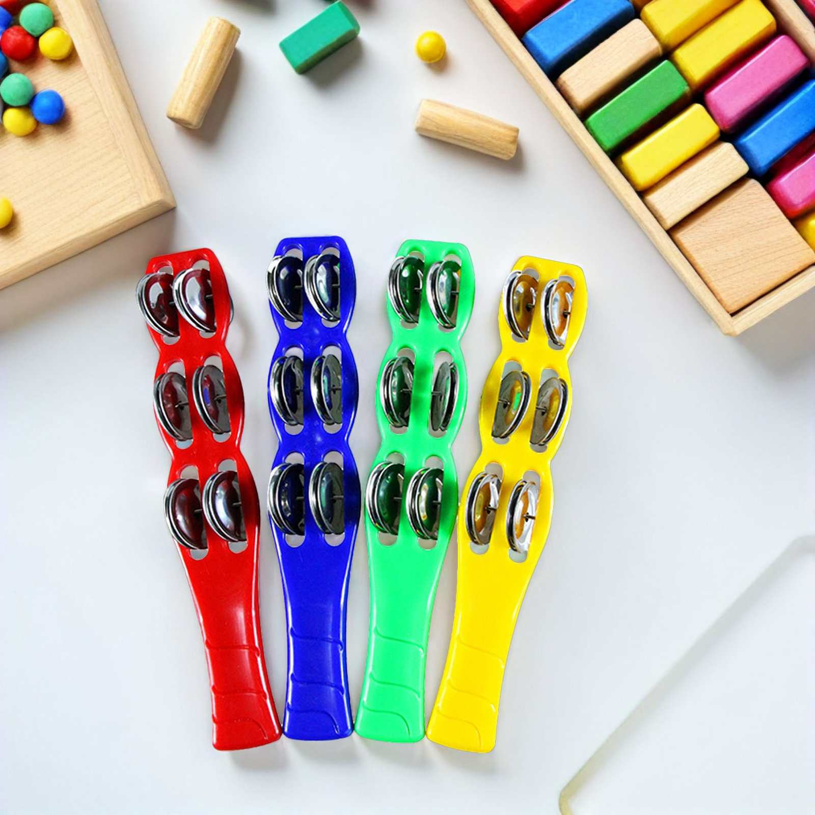 4Pcs Jingle Sticks Tambourine  - Musical Instrument Tambourine บทวิจารณ์และราคา