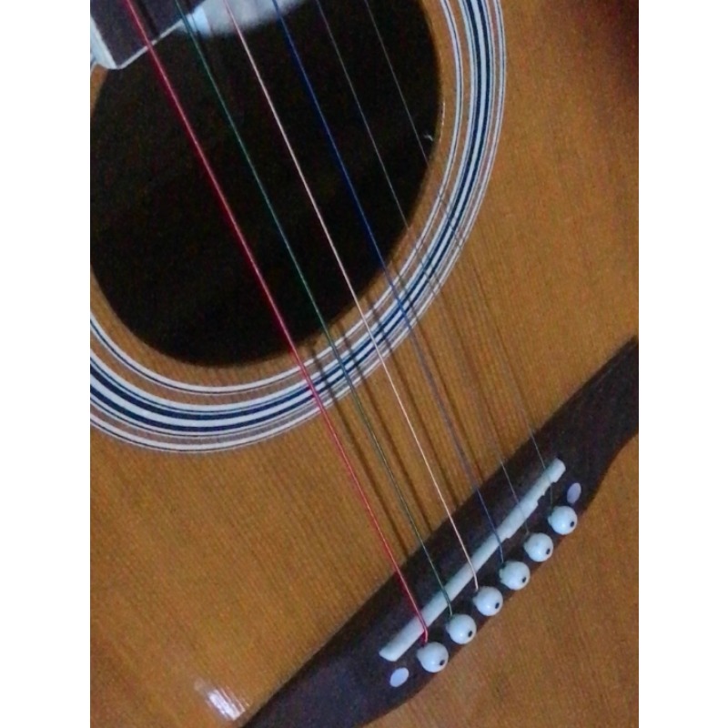 Wooden Acoustic Guitar Second  - Musical Instrument With Strings บทวิจารณ์และราคา