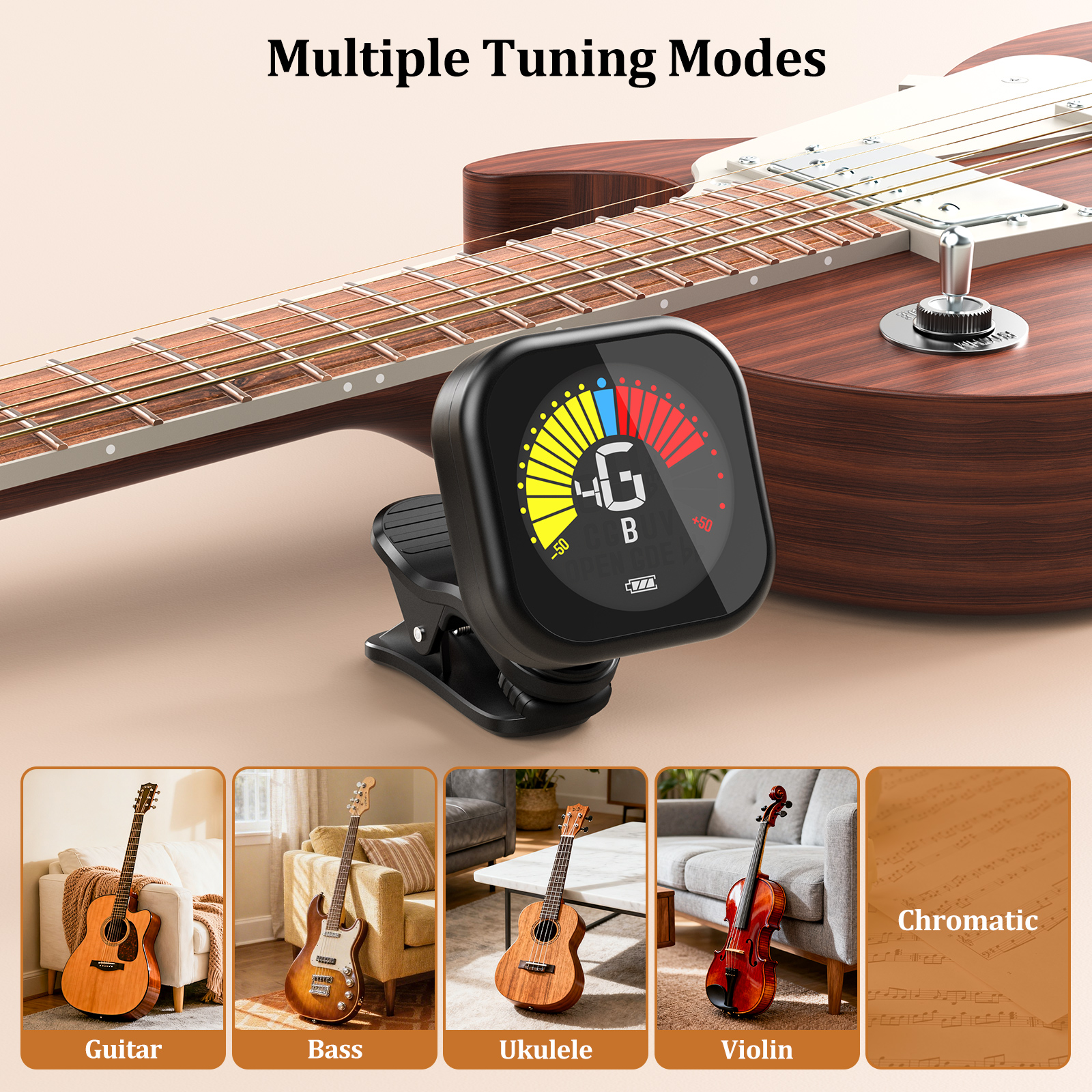 New Bee Guitar Tuner Clip-On C - Musical Instrument Cello บทวิจารณ์และราคา